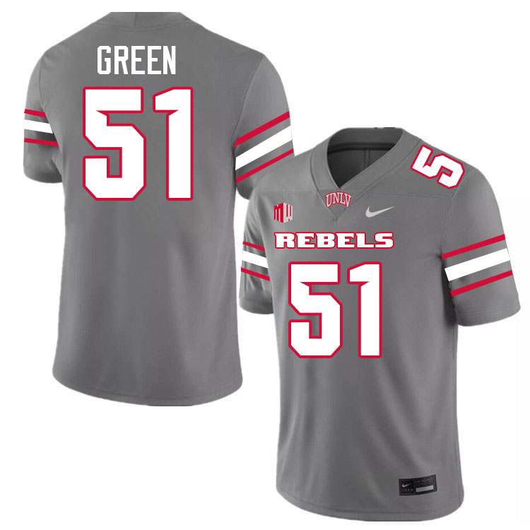 #51 Alexander Green UNLV Rebels College Football Jersey Stitched-Grey